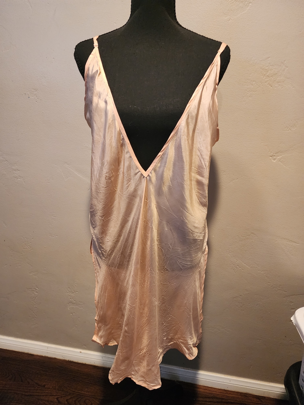 Vintage Delicate Blush Silk Slip - Women's Chemise